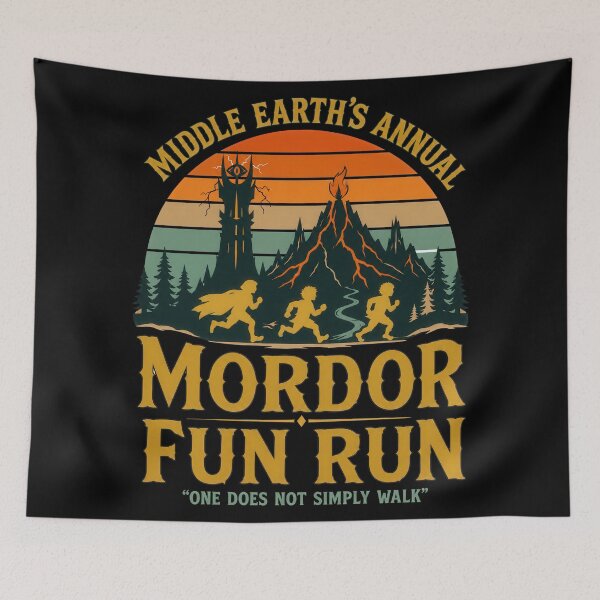 Item preview, Mordor Fun Run Shirt, Vintage LOTR Tee for Middle Earth Fans designed and sold by LiuTiuuu.
