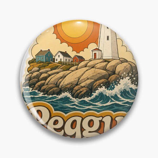 Item preview, Peggys Cove Canada Travel Souvenir - Retro Illustration designed and sold by VisualArtsOasis.