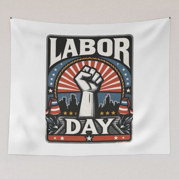 Item preview, Labor Day Raised Fist Retro Art designed and sold by SiarheiYur.