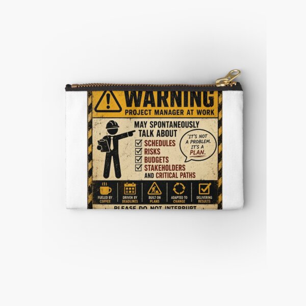 Item preview, Warning Project Manager at Work Funny Office Management Humor designed and sold by Eng-Art.