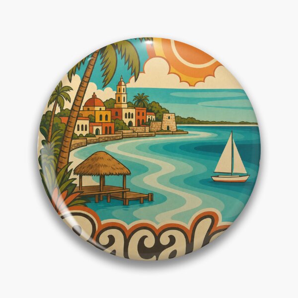 Item preview, Bacalar Mexico Travel Souvenir - Retro Illustration designed and sold by VisualArtsOasis.