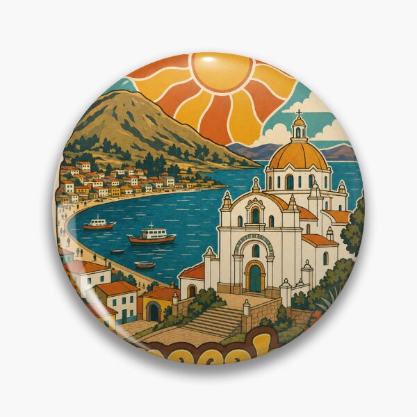 Item preview, Copacabana Bolivia Travel Souvenir - Retro Illustration designed and sold by VisualArtsOasis.