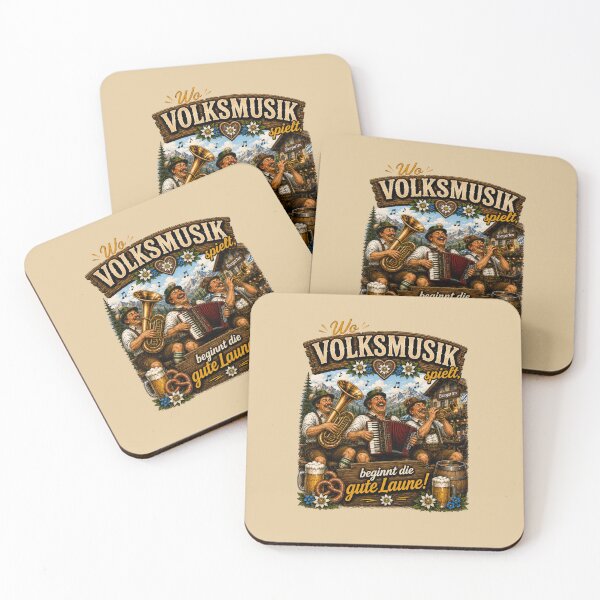 Item preview, Funny Bavarian Folk Music Gift – "Wo Volksmusik spielt, beginnt die gute Laune!" designed and sold by Alpine-Ink.
