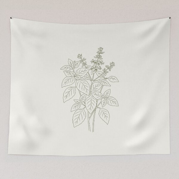 Item preview, Vintage basil botanical print – Italian kitchen herb art designed and sold by CroesCreations.