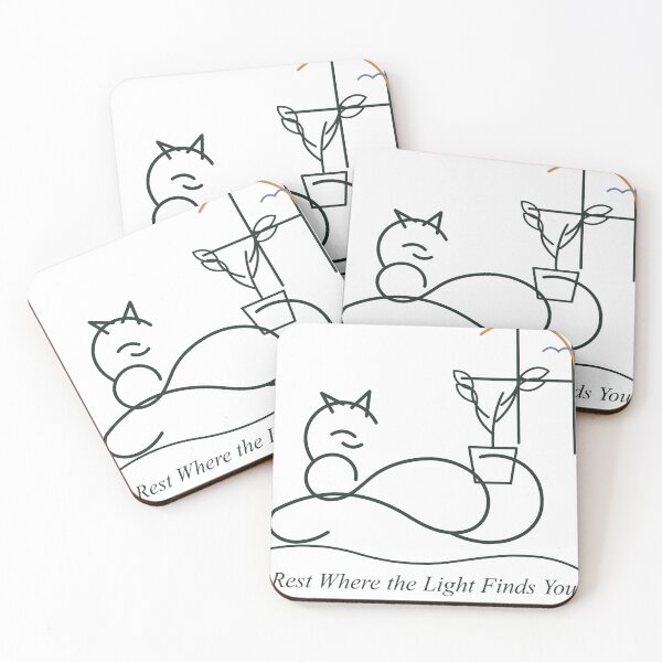 Item preview, Rest Where the Light Finds You – Minimalist Sleeping Cat Line Art designed and sold by WORN.THOUGHTS.