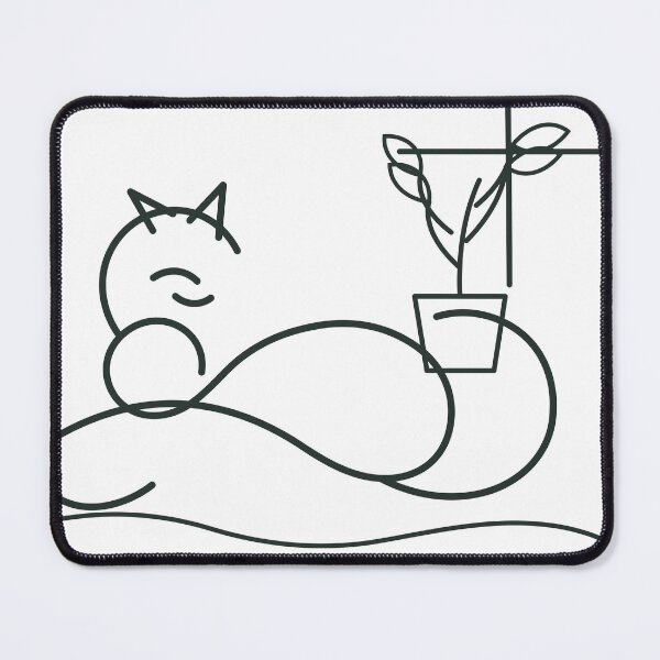 Item preview, Rest Where the Light Finds You – Minimalist Sleeping Cat Line Art designed and sold by FlamoArt.