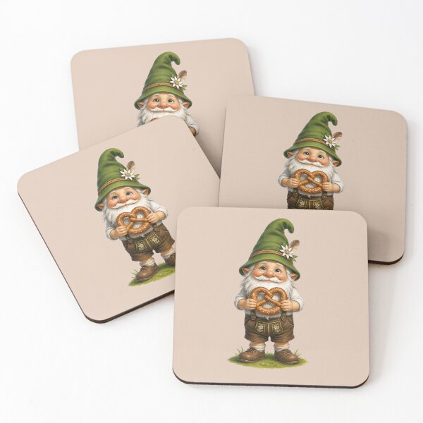 Item preview, Cute Bavarian Gnome with Pretzel – Alpine Folk Character Illustration designed and sold by Alpine-Ink.