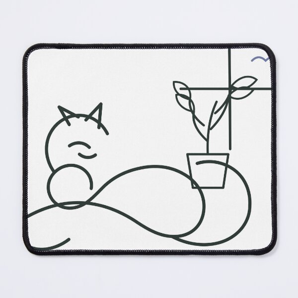 Item preview, Minimalist Sleeping Cat Line Art designed and sold by FlamoArt.