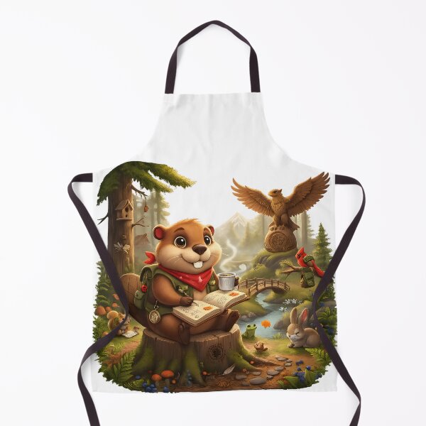 Item preview, Happy Beaver Adventures – Morning at Whispering Pine Grove designed and sold by Clothes With Smiling Animals Walt Gral.