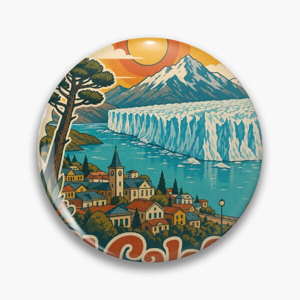 Item preview, El Calafate Argentina Travel Souvenir - Retro Illustration designed and sold by VisualArtsOasis.