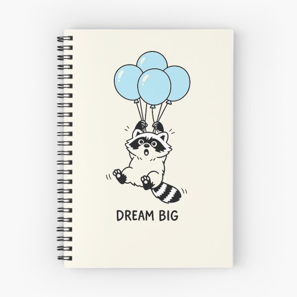 Item preview, DREAM BIG • Cute Raccoon Flying with Balloons Meme designed and sold by CreativeArtistL.