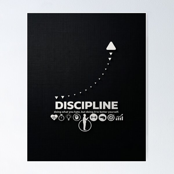 Item preview, Discipline Growth Chart Minimalist Corporate Wall Art designed and sold by  Sbmdecorstudio.