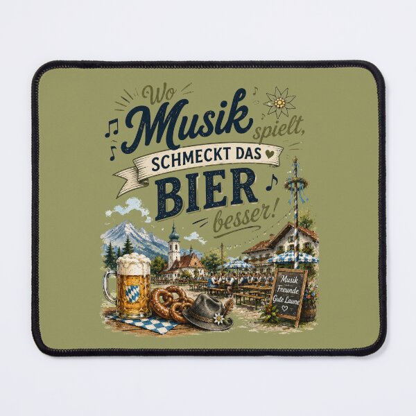 Item preview, Funny Bavarian Beer Garden Design – "Wo Musik spielt, schmeckt das Bier besser" designed and sold by Alpine-Ink.