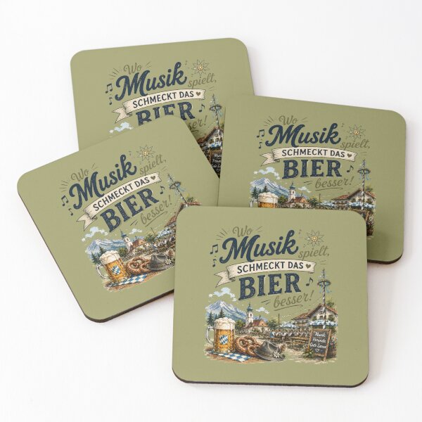 Item preview, Funny Bavarian Beer Garden Design – "Wo Musik spielt, schmeckt das Bier besser" designed and sold by Alpine-Ink.