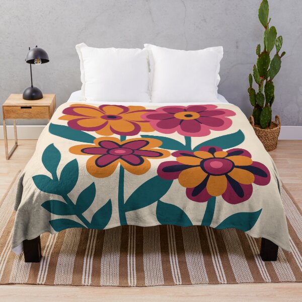 Item preview, Groovy flower bouquet, retro floral print designed and sold by CroesCreations.