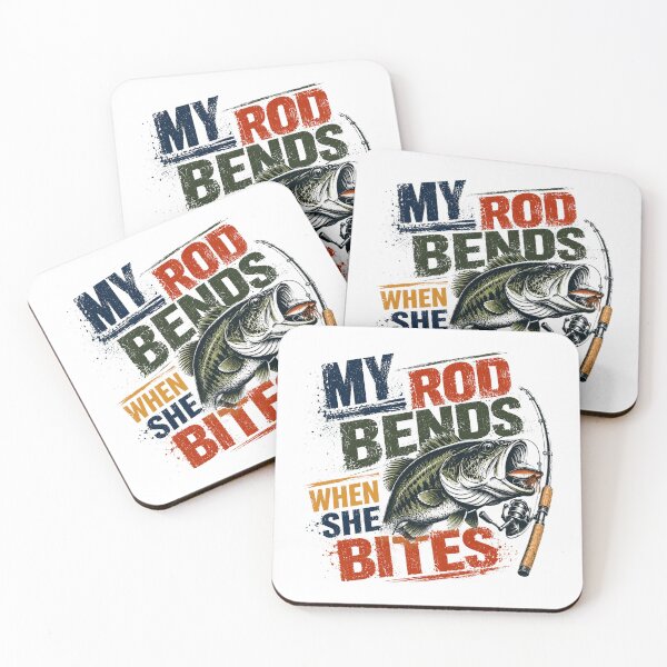 Item preview, My Rod Bends When She Bites Bass Fishing Angler Humor designed and sold by JonesFlora2025.
