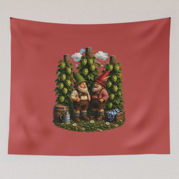 Item preview, Bavarian Garden Gnomes – Funny Hop Garden Dwarfs Illustration designed and sold by Alpine-Ink.