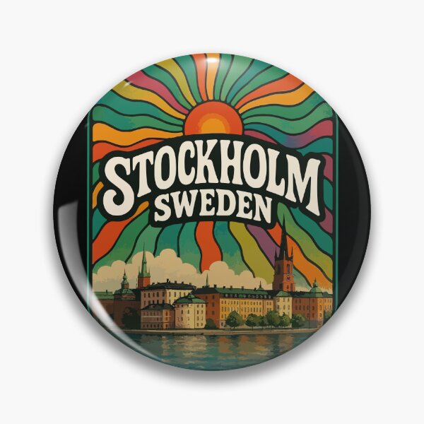Item preview, Stockholm Sweden Trippy Art Europe Travel designed and sold by TomFrontierArt.