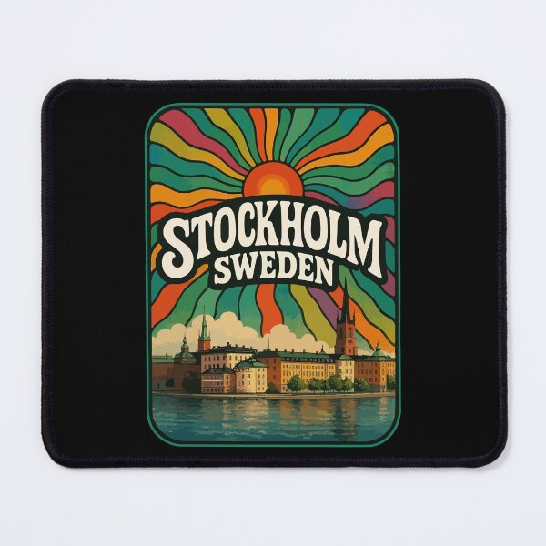 Item preview, Stockholm Sweden Trippy Art Europe Travel designed and sold by TomFrontierArt.