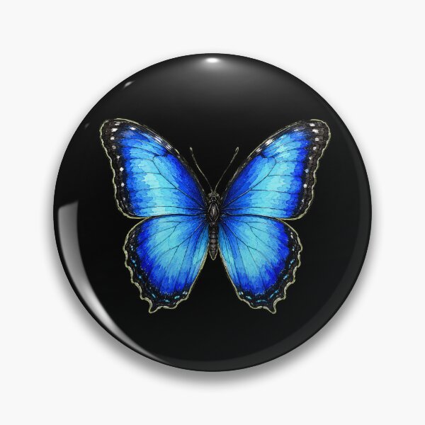 Item preview, Minimal Blue Morpho Butterfly Watercolor | Hand Drawn Nature Illustration designed and sold by ColorSplash123.