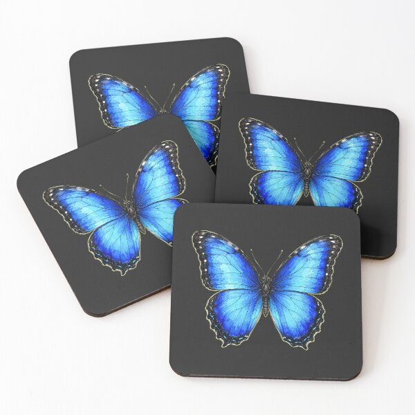 Item preview, Minimal Blue Morpho Butterfly Watercolor | Hand Drawn Nature Illustration designed and sold by ColorSplash123.