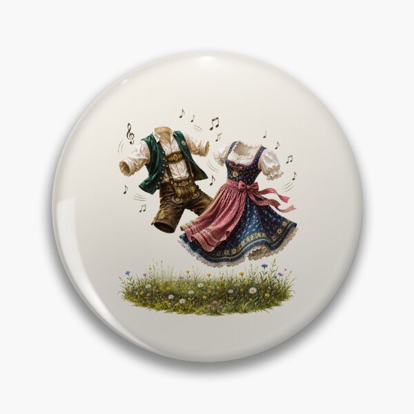 Item preview, Funny Bavarian Folk Dance Gift – "Wo Musik spielt, tanzen sogar Tracht und Dirndl!"  designed and sold by Alpine-Ink.