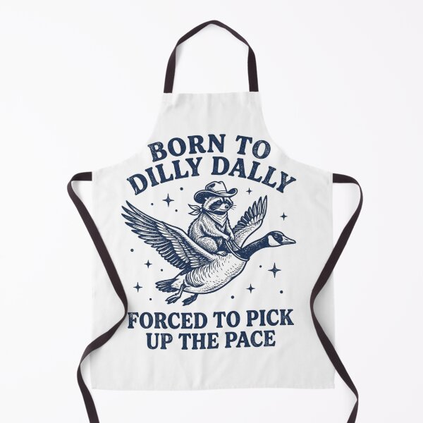 Item preview, Born to Dilly Dally Forced to Pick Up the Pace – Funny Cowboy Raccoon Riding Goose designed and sold by raedattia.