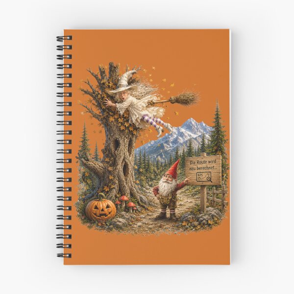 Item preview, Funny Halloween Witch & Alpine Gnome Design – "Die Route wird neu berechnet..." designed and sold by Alpine-Ink.