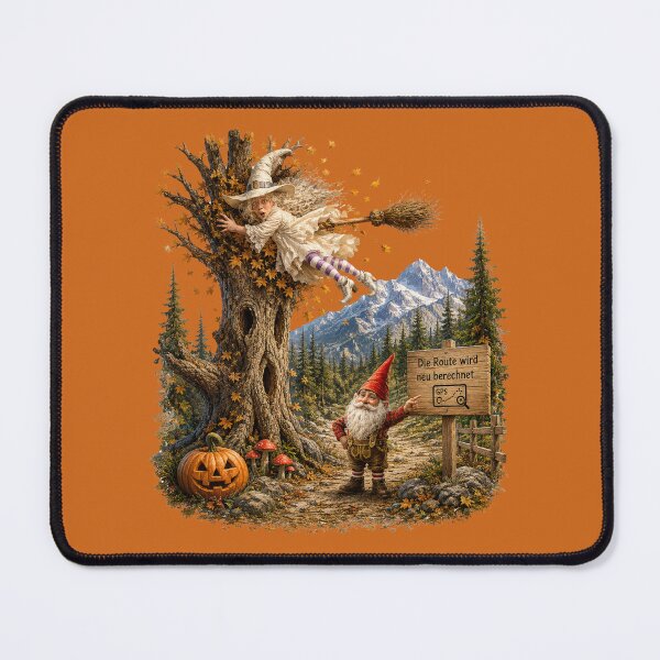 Item preview, Funny Halloween Witch & Alpine Gnome Design – "Die Route wird neu berechnet..." designed and sold by Alpine-Ink.