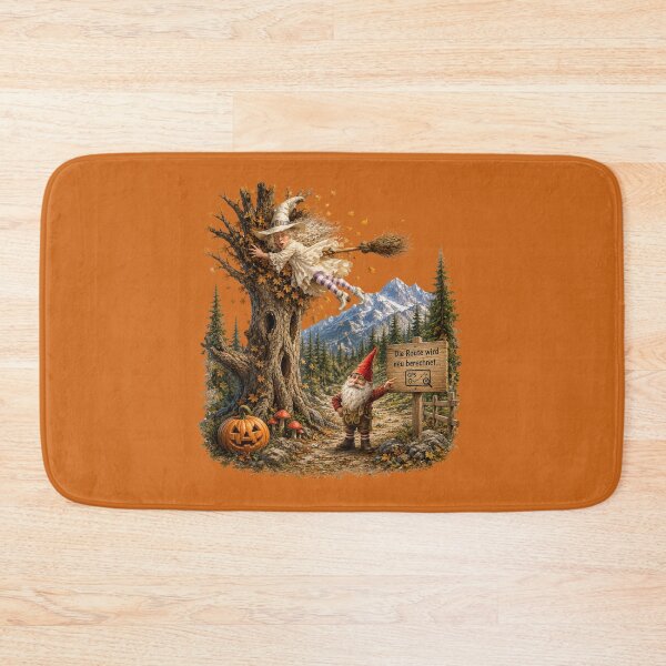 Item preview, Divertido diseño de bruja de Halloween y gnomo alpino: "Die Route wird neu berechnet..." designed and sold by Alpine-Ink.