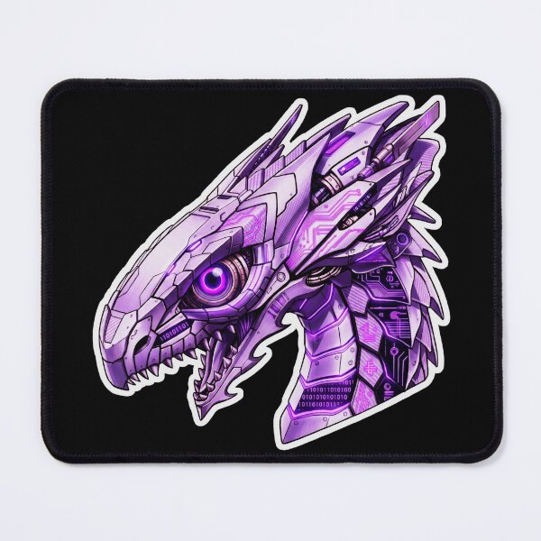 Item preview, Cyber Lavender Mecha Dragon Head Purple Neon Code Sticker designed and sold by bug4j_DragonLab.