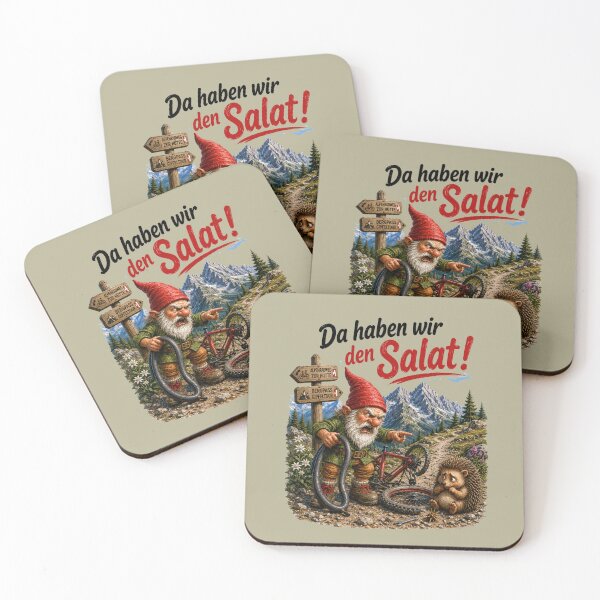 Item preview, Funny German Gnome Bicycle Mishap – "Da haben wir den Salat!" designed and sold by Alpine-Ink.