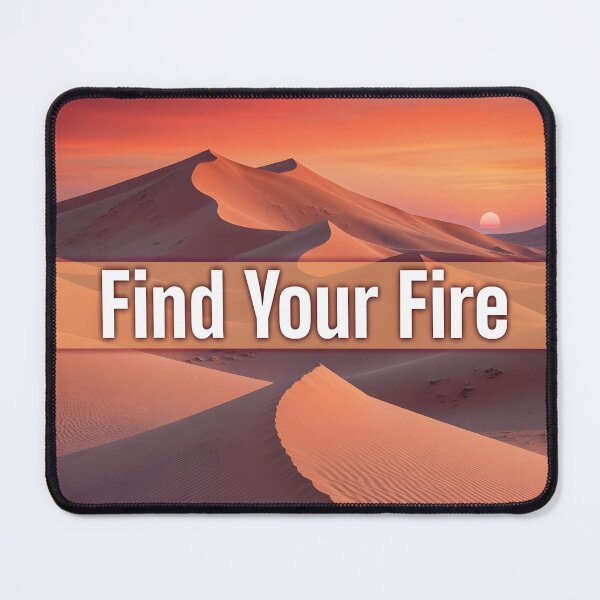 Item preview, Find Your Fire | Inspirational Desert Sunset Typography | Motivational Wall Art designed and sold by DreamyWallVibes.