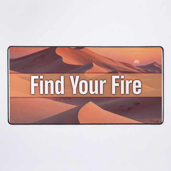 Item preview, Find Your Fire | Inspirational Desert Sunset Typography | Motivational Wall Art designed and sold by DreamyWallVibes.