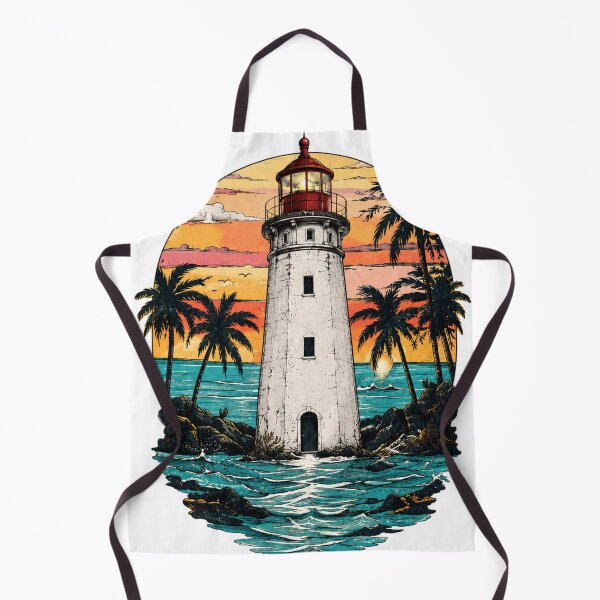 Item preview, Tropical Lighthouse Sunset – Coastal Ocean Vintage Travel Graphic designed and sold by puzzell.
