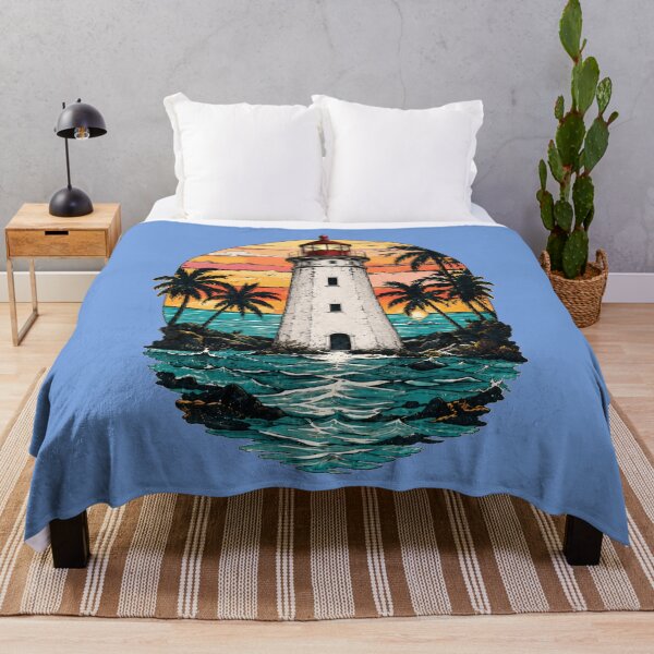 Item preview, Tropical Lighthouse Sunset – Coastal Ocean Vintage Travel Graphic designed and sold by puzzell.