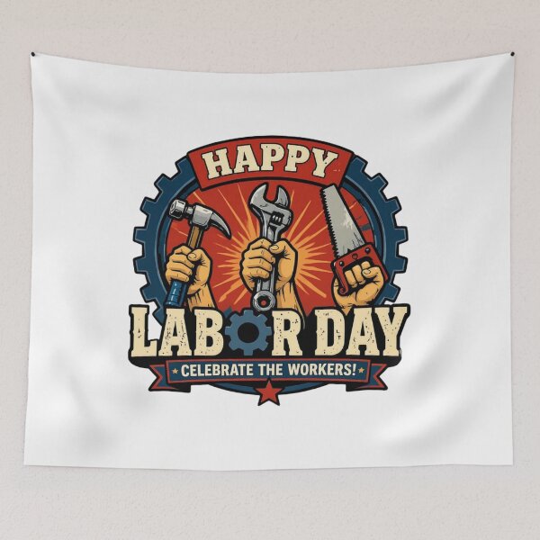 Item preview, Happy Labor Day Celebrate Workers Vintage Retro designed and sold by SiarheiYur.
