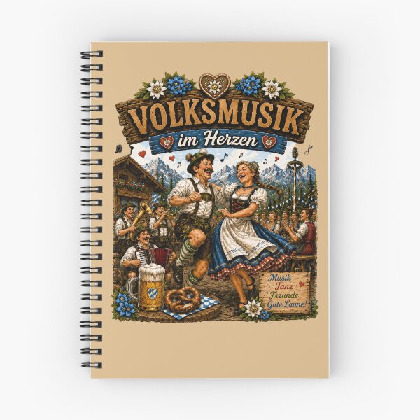 Item preview, Bavarian Folk Music & Beer Design – "Volksmusik im Herzen" designed and sold by Alpine-Ink.