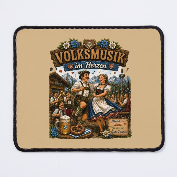 Item preview, Bavarian Folk Music & Beer Design – "Volksmusik im Herzen" designed and sold by Alpine-Ink.