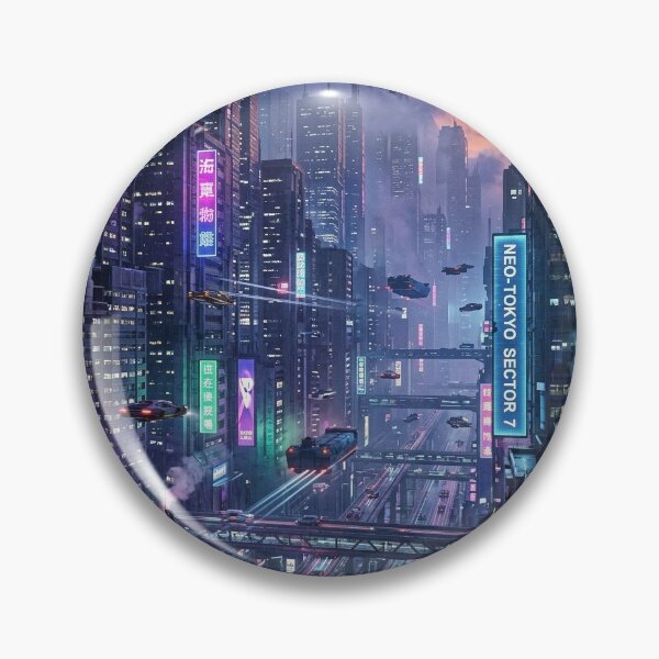 Item preview, Neo-Tokyo Sector 7: Cyberpunk Vertical Cityscape designed and sold by synthesisnft.