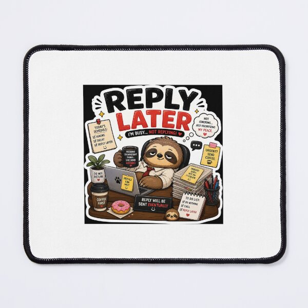 Item preview, Reply Later Funny Office Humor Sticker designed and sold by BrainBuckets.