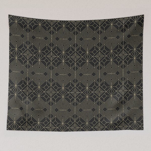 Item preview, Black and gold luxury geometric pattern, modern abstract architectural decor designed and sold by Aurum-design.