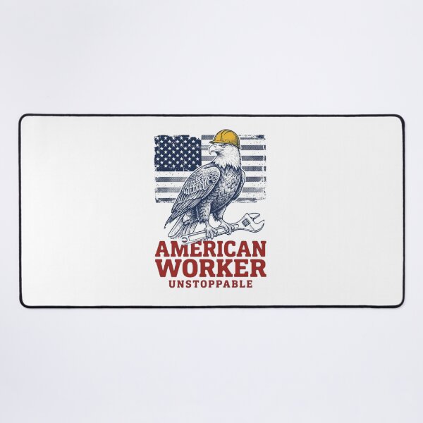Item preview, American Worker Unstoppable Bald Eagle Hard Flag designed and sold by SiarheiYur.