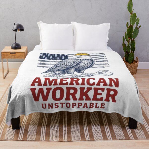 Item preview, American Worker Unstoppable Bald Eagle Hard Flag designed and sold by SiarheiYur.