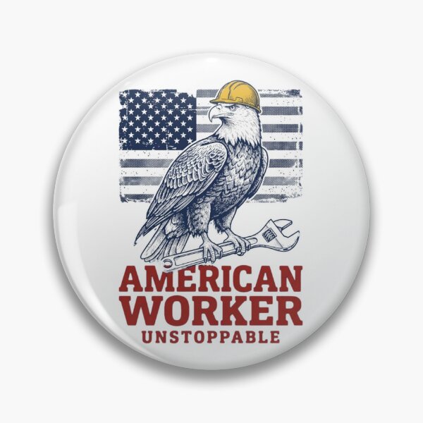 Item preview, American Worker Unstoppable Bald Eagle Hard Flag designed and sold by SiarheiYur.