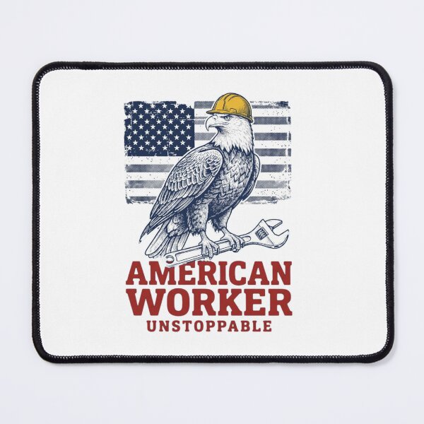 Item preview, American Worker Unstoppable Bald Eagle Hard Flag designed and sold by SiarheiYur.