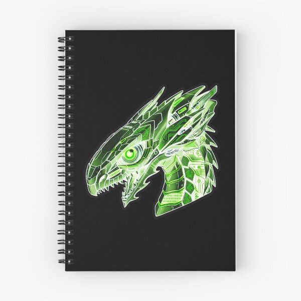 Item preview, Acid Green Mecha Cyber Dragon Head Binary Code Sticker designed and sold by bug4j_DragonLab.