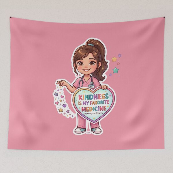 Item preview, Kindness Is My Favorite Medicine Cute Pediatric Nurse Vera designed and sold by Nurse Craft Studio.
