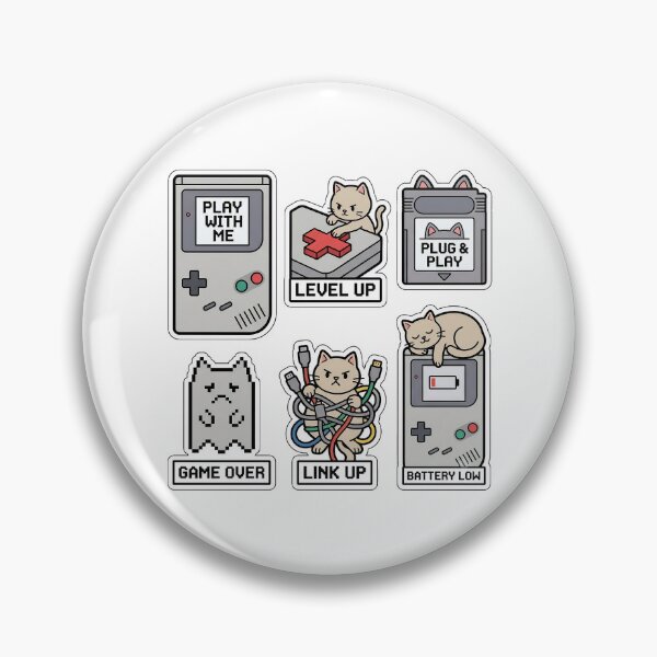 Item preview, Vintage Cat Game Boy Sticker Pack - Retro 90s Handheld Console Puns designed and sold by SimpleP.