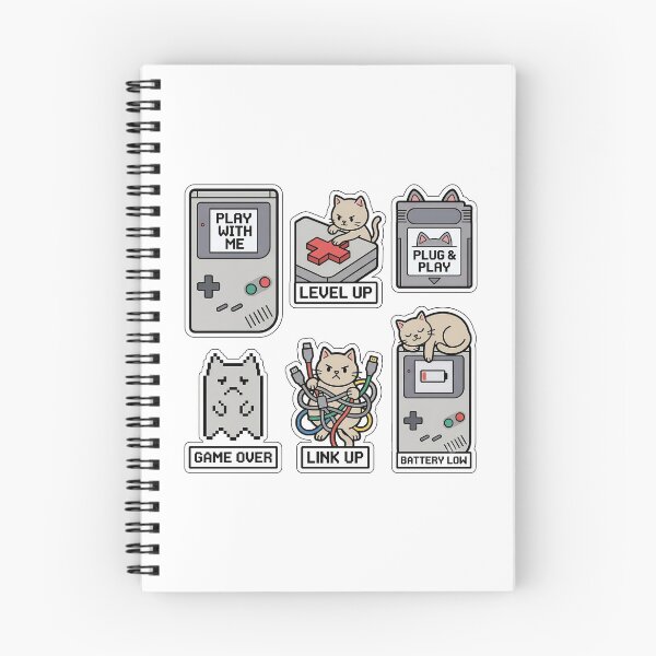 Item preview, Vintage Cat Game Boy Sticker Pack - Retro 90s Handheld Console Puns designed and sold by SimpleP.